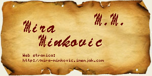 Mira Minković vizit kartica